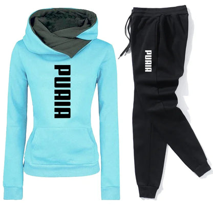 Autumn Winter Women's Tracksuit | Hooded Sweatshirt & Jogger Pants Set - Dhavinci