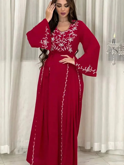 Eid Muslim Abaya for Women | Embroidered Party Dresses & Kaftan - Dhavinci