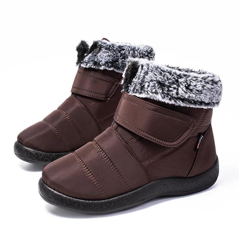 Waterproof Faux Fur Snow Boots - Fashion Winter Ankle Boots for Women - Dhavinci