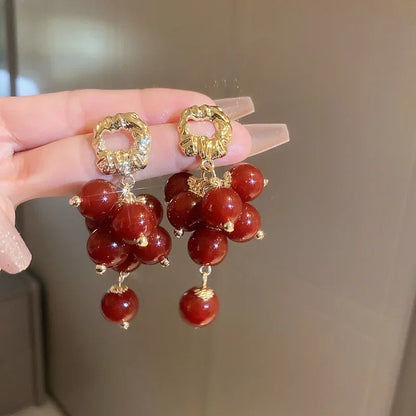 2025 Grape Tassel Earrings | Unique Round Resin Fashion Jewelry