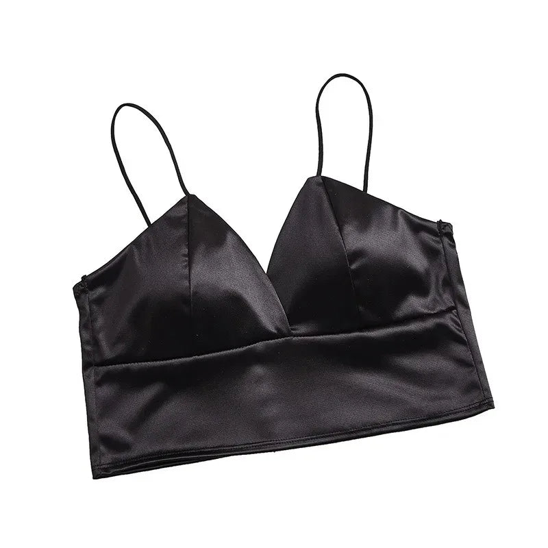 Womens Sexy V Neck Wrap Chest Top Underwear Female Crop Top Beauty Backs Padded Bra Summer Comfortable Push Up Lingerie - Dhavinci