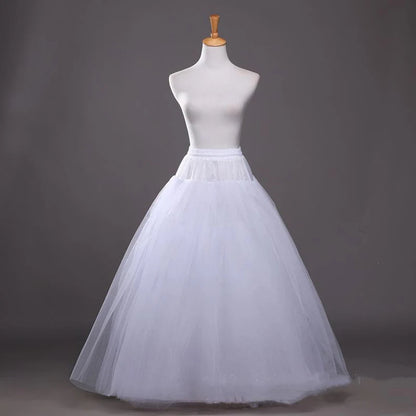 White Tulle Petticoat for A Line Style Wedding Dress 4-Layers No Hoops Bridal Wedding Accessories Long Petticoats Underskirt - Dhavinci