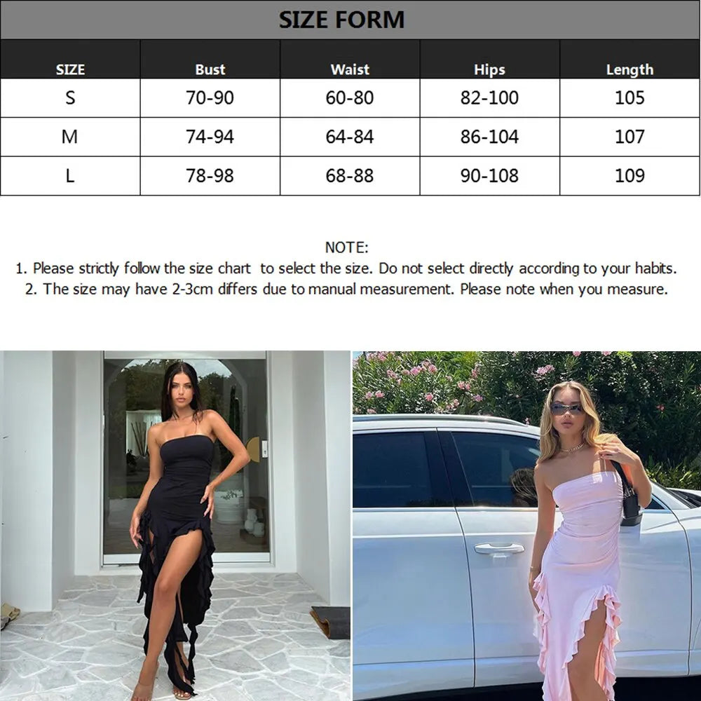 Elegant Ruffles Maxi Dress | Sexy Backless Evening Party Outfit