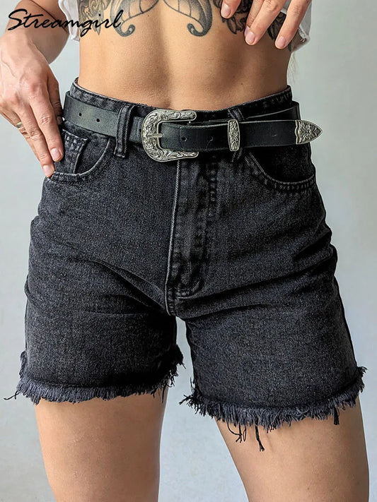 Streamgirl Blue Women's Denim Shorts Summer High Waist Casual Chic Loose Jean Shorts For Women Summer 2024 Denim Short Femme - Dhavinci