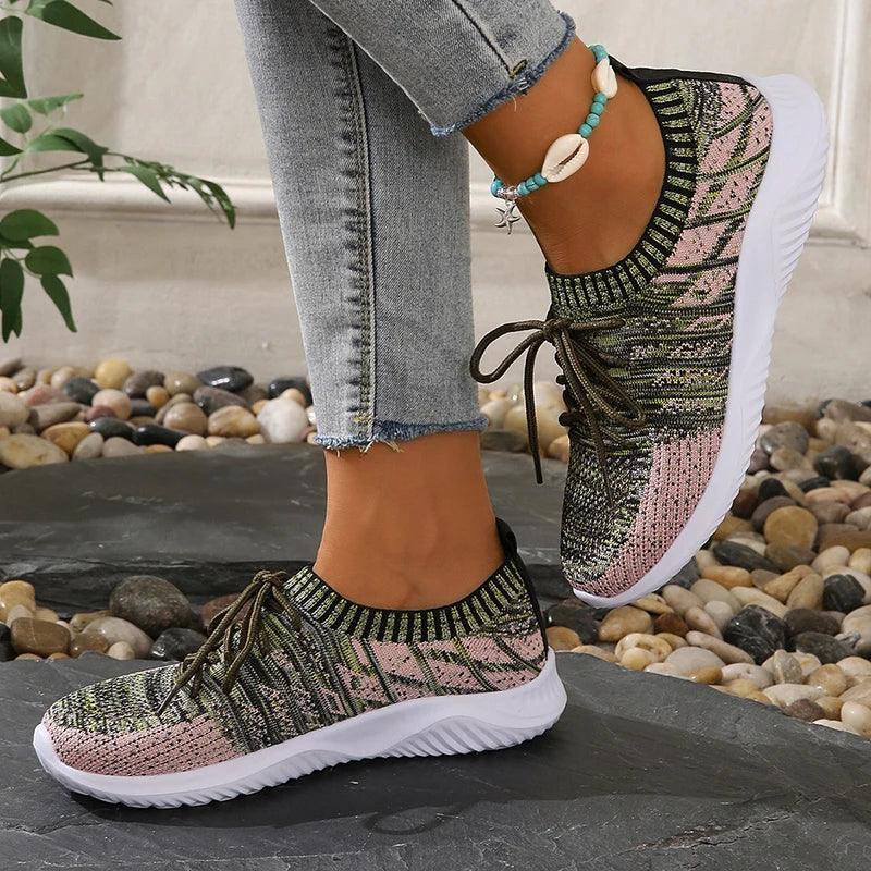 Breathable Knitting Platform Sneakers for Women | Non-Slip Casual Sports Shoes - Dhavinci