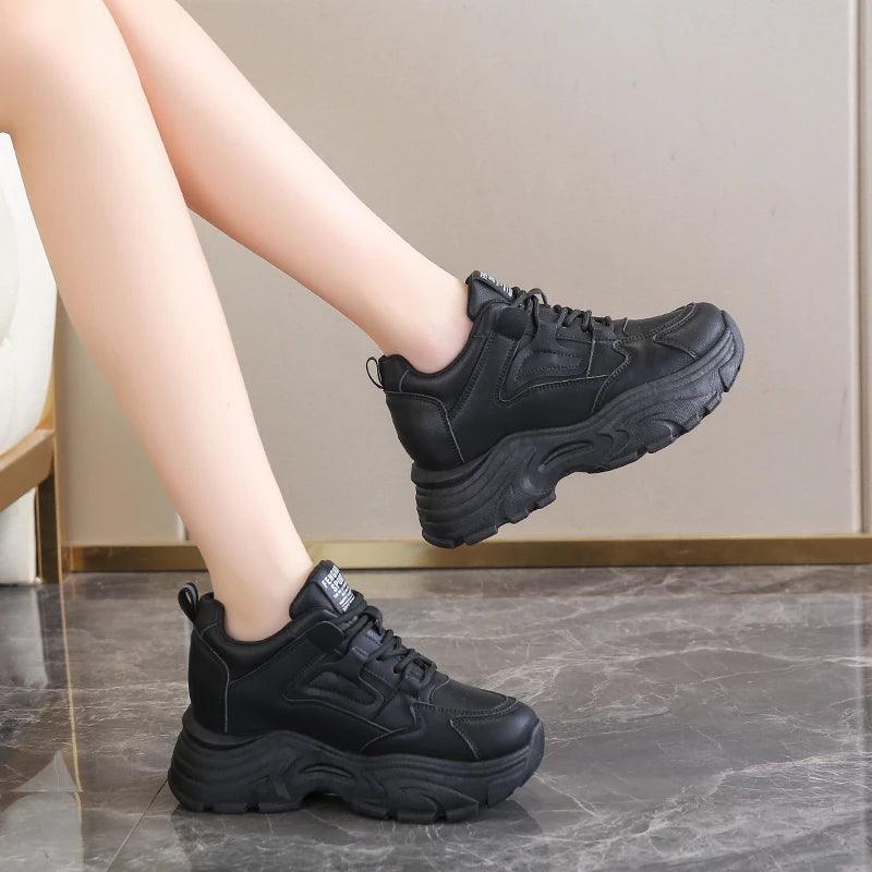 Winter Platform Sneakers for Women - Lace-Up Non-Slip Sports Shoes - Dhavinci