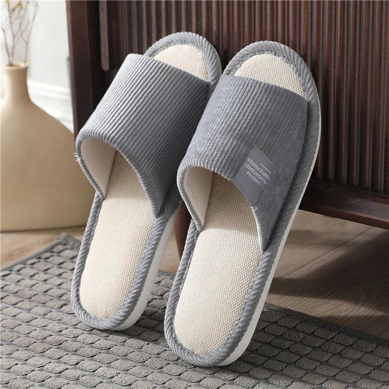 Light Linen Slippers for Women | Soft Bottom Anti-Slip Hemp Slides - Dhavinci