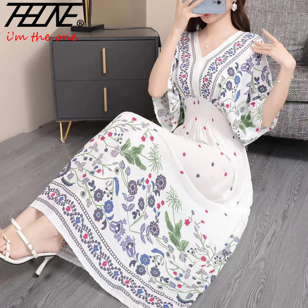 Bohemian floral Fashion Summer Dress 2024 Women Maxi long beach holiday travel Indian Clothes vestidos Para Mujer Vintage Casual - Dhavinci