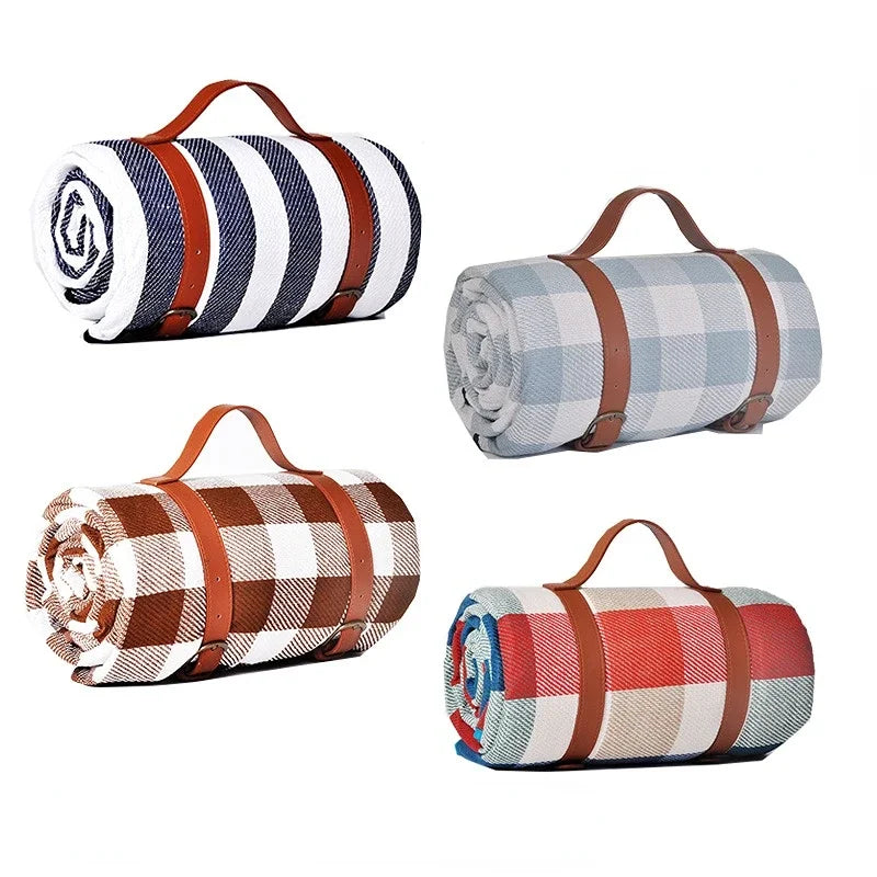 Waterproof Outdoor Picnic Mat | Colorful Plaid Stripe Camping Blanket - Dhavinci