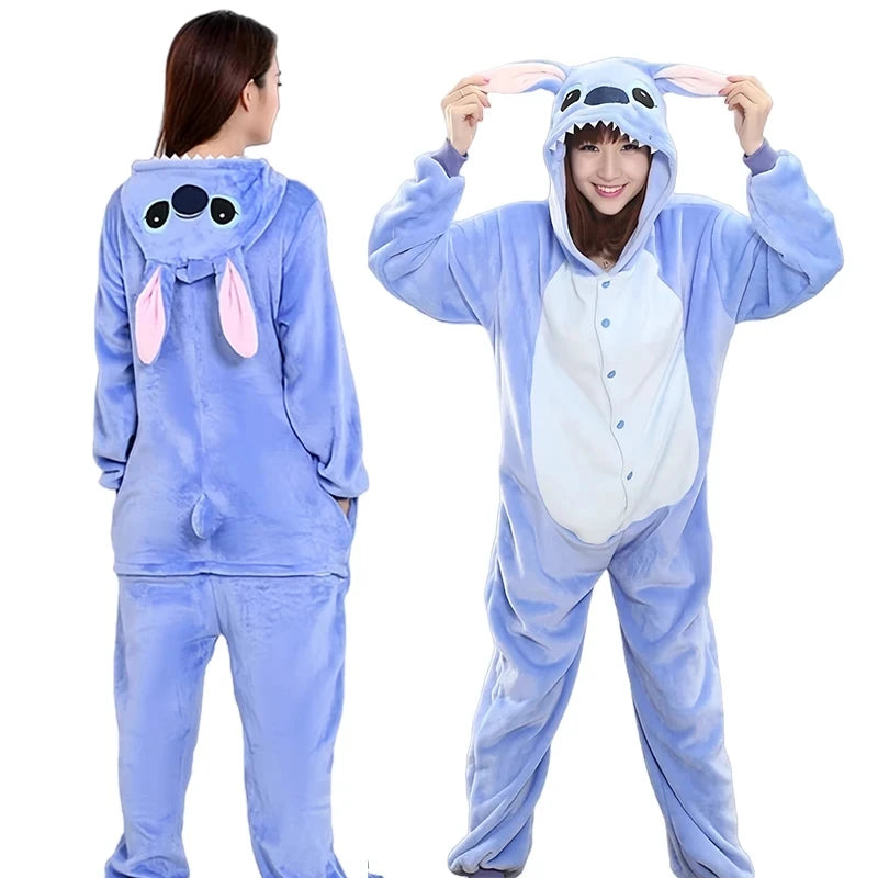 Stitch Cosplay Pajamas | Cute Hooded Jumpsuit for Adults - Dhavinci