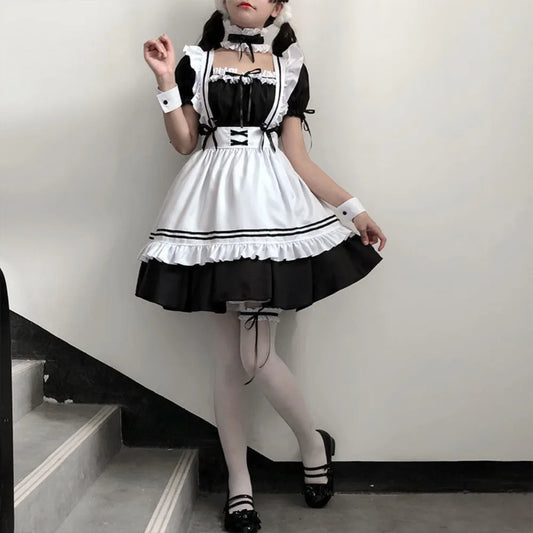 Black Lolita Maid Costume | Cosplay Show Dress for Women - Dhavinci