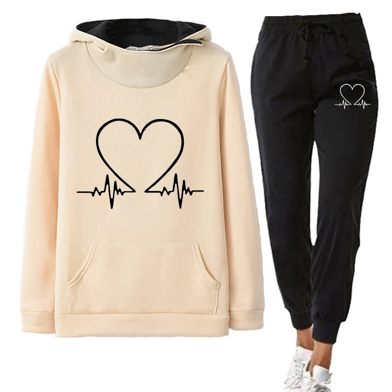 Women's Winter Tracksuit | Hoodie & Pants Pullover Sweatshirt Set - Dhavinci