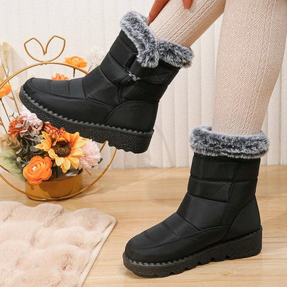 Women’s Waterproof Snow Boots | Plush Faux Fur Winter Boots - Dhavinci