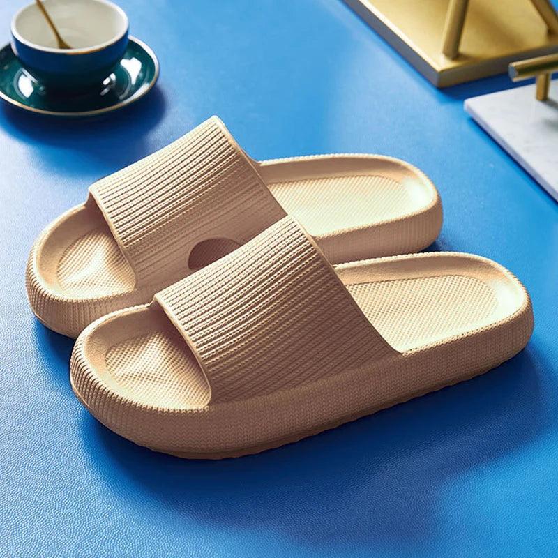 Thick Platform Home Slippers | Non-Slip Bathroom Sandals for Couples - Dhavinci