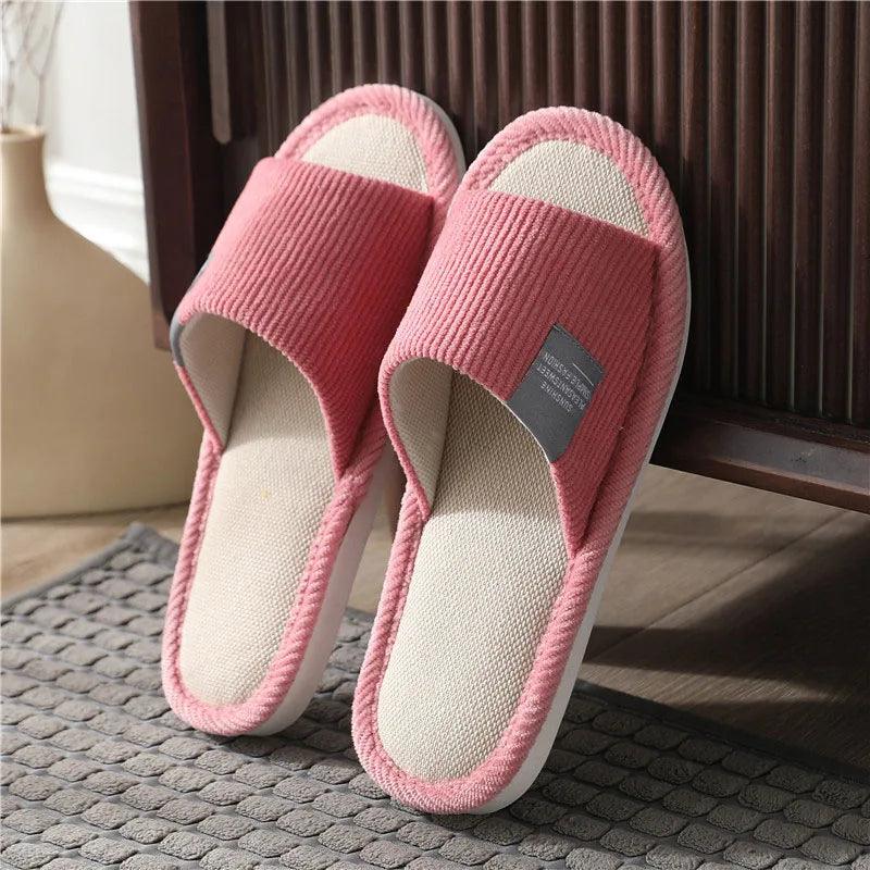 Light Linen Slippers for Women | Soft Bottom Anti-Slip Hemp Slides - Dhavinci