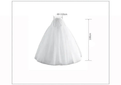 White Tulle Petticoat for A Line Style Wedding Dress 4-8 Layers No Hoops Bridal Wedding Accessories Long Petticoats Underskirt