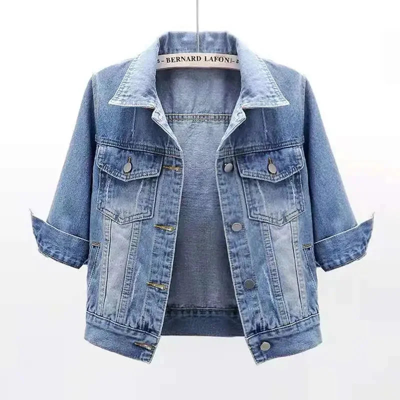 Candy Color Denim Jacket | Women’s Summer Casual Outerwear - Dhavinci