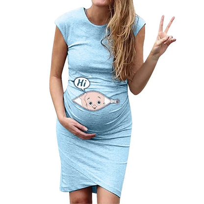 Cute Maternity Dress | Loose Casual Plus Size Dress for Pregnant Women - Dhavinci