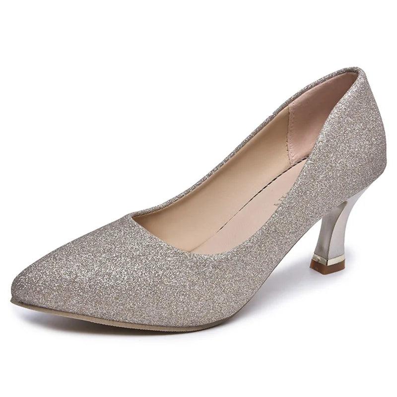 Bling Sequins Wedding Shoes for Women - Sexy Pointed Toe Heels - Dhavinci