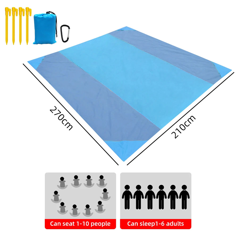 Waterproof Beach Mat Extra Large Outdoor Camping Mat Blanket Folding Sand Free Pocket Mattress Portable Lightweight Picnic Mat - Dhavinci