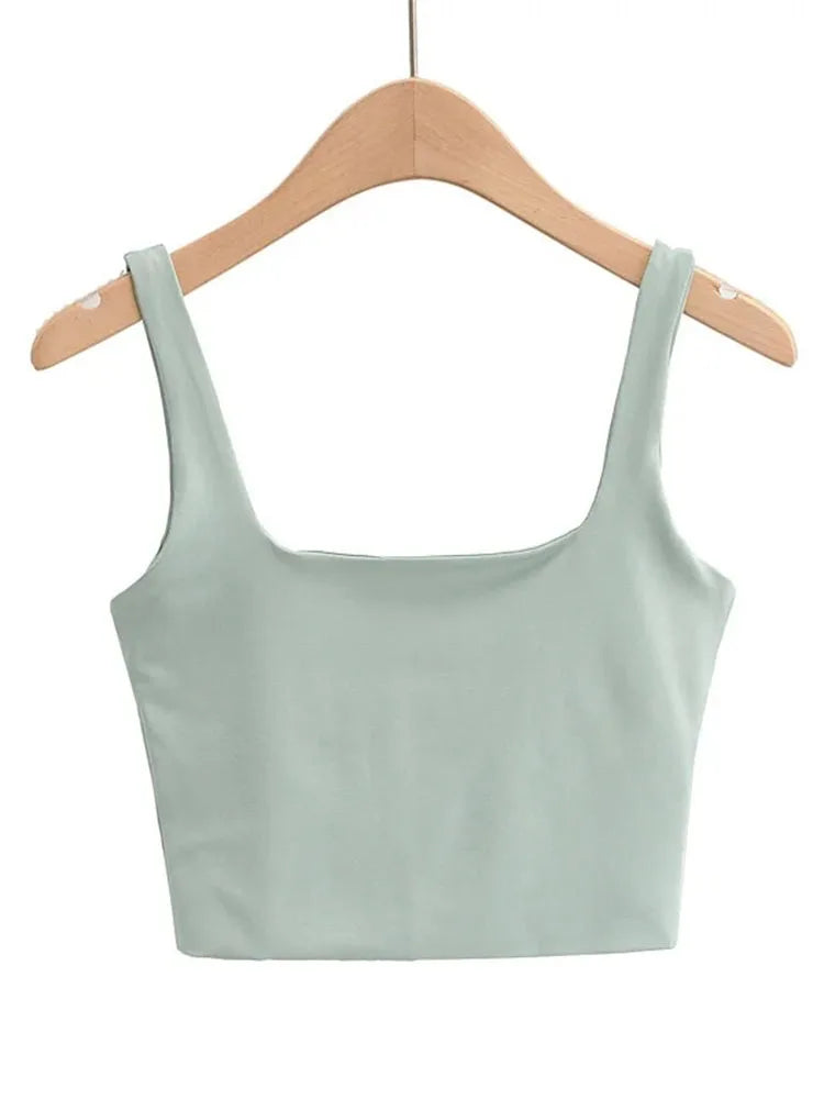 Sexy Sleeveless Tops for Women | Square Collar Tank Top - Dhavinci