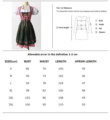 Women Adult Bavaria Oktoberfest Dress Waitress Maid Dress Man Dirndl Lederhosen Beer Carnival Party Outfit Fancy Dress - Dhavinci