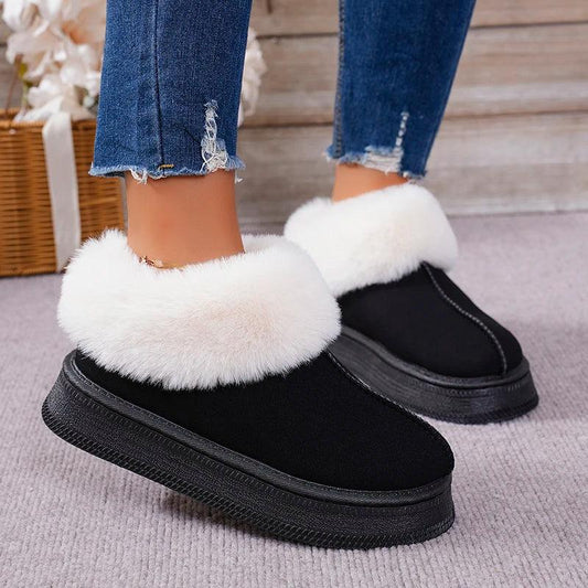 Faux Fur Winter Snow Boots for Women | Warm Suede Ankle Boots - Dhavinci