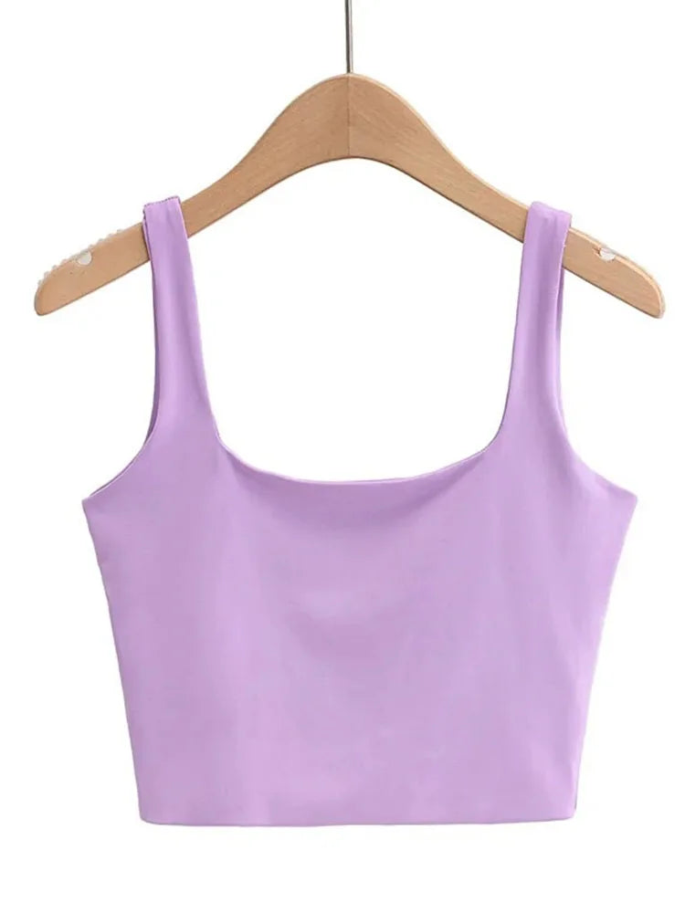 Sexy Sleeveless Tops for Women | Square Collar Tank Top - Dhavinci