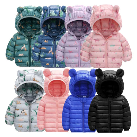 Hooded Lightweight Down Jacket for Kids | Autumn Winter Outerwear - Dhavinci