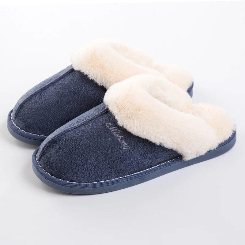 Faux Fur Winter Slippers for Women | Warm Cotton Padded Shoes - Dhavinci