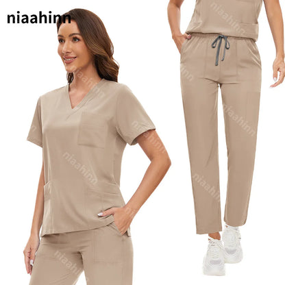 Hot Sale Nurse Scrubs Set Women Anti Wrinkle Washable Soft Hospital Uniform Medical Scrubs Women Scrubs Sets Medical Accessories - Dhavinci