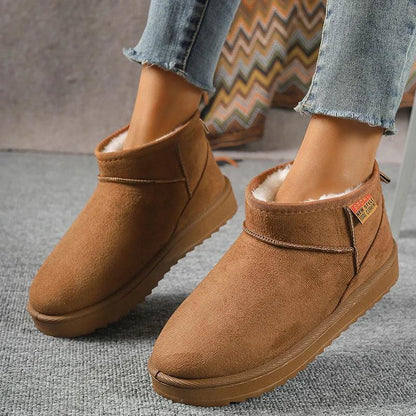 Faux Suede Chelsea Snow Boots for Women | Warm Winter Ankle Boots - Dhavinci