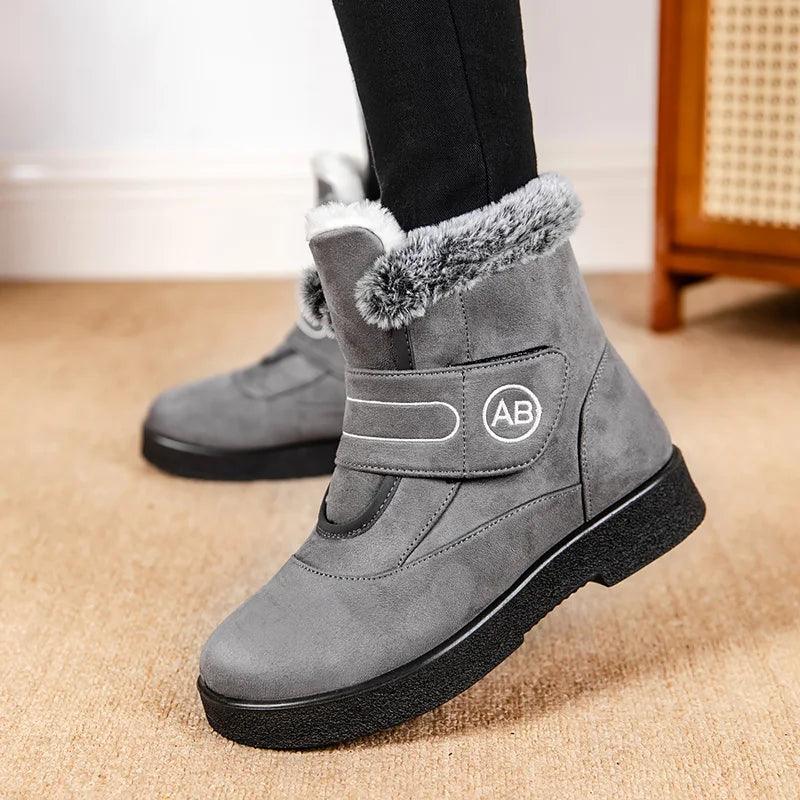 Winter Fur Snow Boots - Non-Slip Plush Ankle Boots for Women - Dhavinci