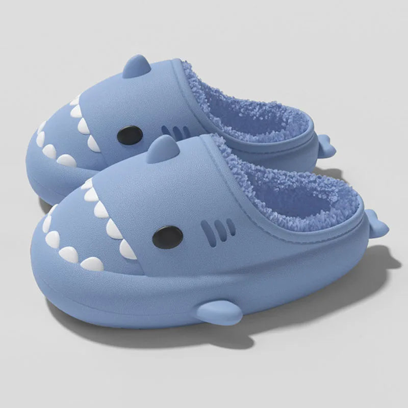 Comwarm Shark Plush Slippers | Warm Non-Slip Cartoon Cotton Shoes - Dhavinci