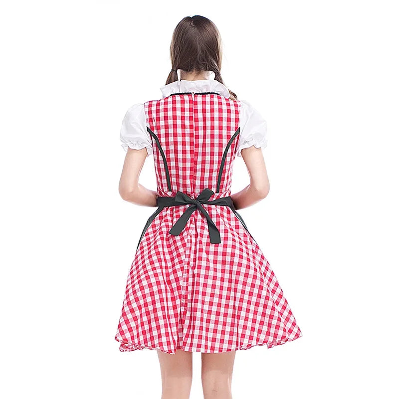 Women's Oktoberfest Dirndl Costume | Traditional Bavarian Beer Girl Dress - Dhavinci