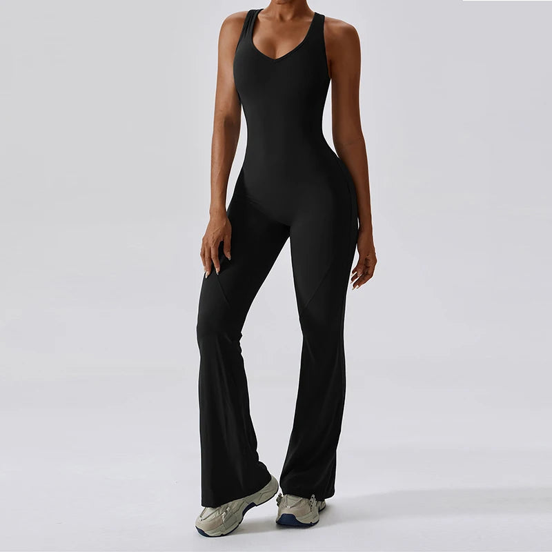 Sexy Back V Jumpsuit for Women | Stretch Yoga & Fitness Sportswear - Dhavinci