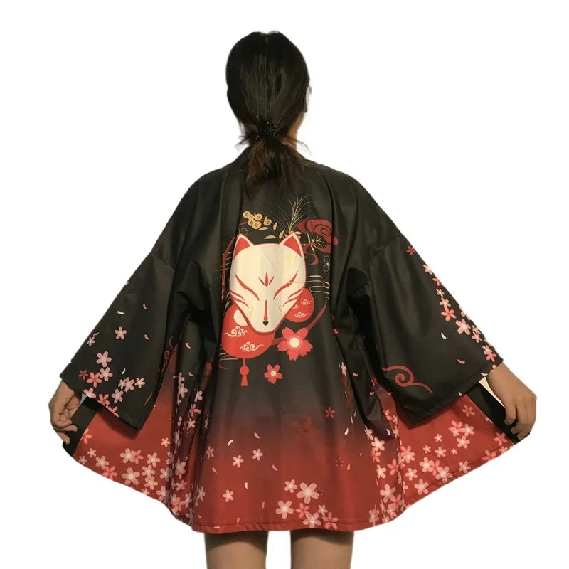 Japanese kimono traditional yukata women kimono cosplay kimono femme traditional japanese kimonos kimono girl Beach Haori V730 - Dhavinci