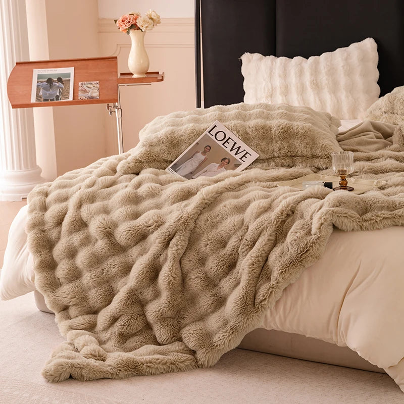 YanYangTian Autumn Winter Plush blanket bed cover Coral velvet blanket bedroom sofa cover - Dhavinci