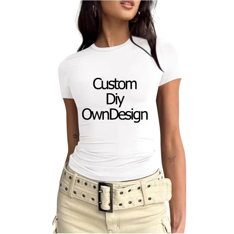 Custom Print DIY Women’s T-Shirt | Slim Fit O-Neck Casual Streetwear - Dhavinci