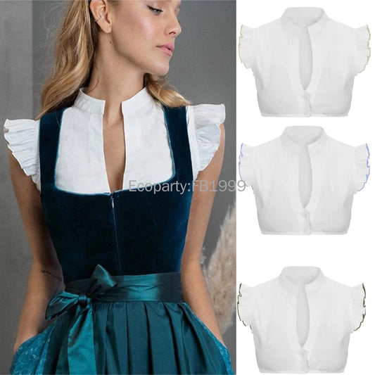 Oktoberfest Dirndl Crop Top | Women’s Vintage Costume Shirt - Dhavinci