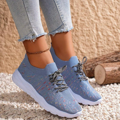 Breathable Knitted Sneakers | Women’s Slip-On Casual Shoes - Dhavinci