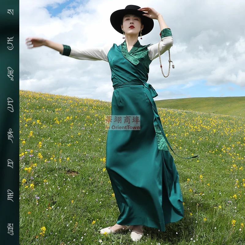 Tibet Trend Dress Daily Wear Clothing Chinese Minority Nationality Style Traditional Costume Oriental Ethnic Femmes Robe Girl - Dhavinci