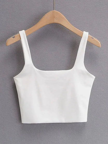 Sexy Sleeveless Tops for Women | Square Collar Tank Top - Dhavinci