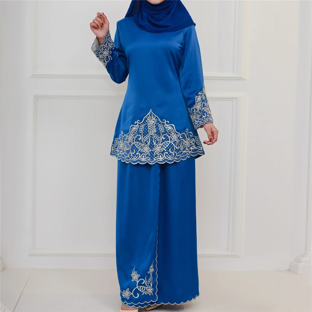 2PCS Muslim Women’s Set | Elegant Dubai Long Sleeve Top & Skirt - Dhavinci