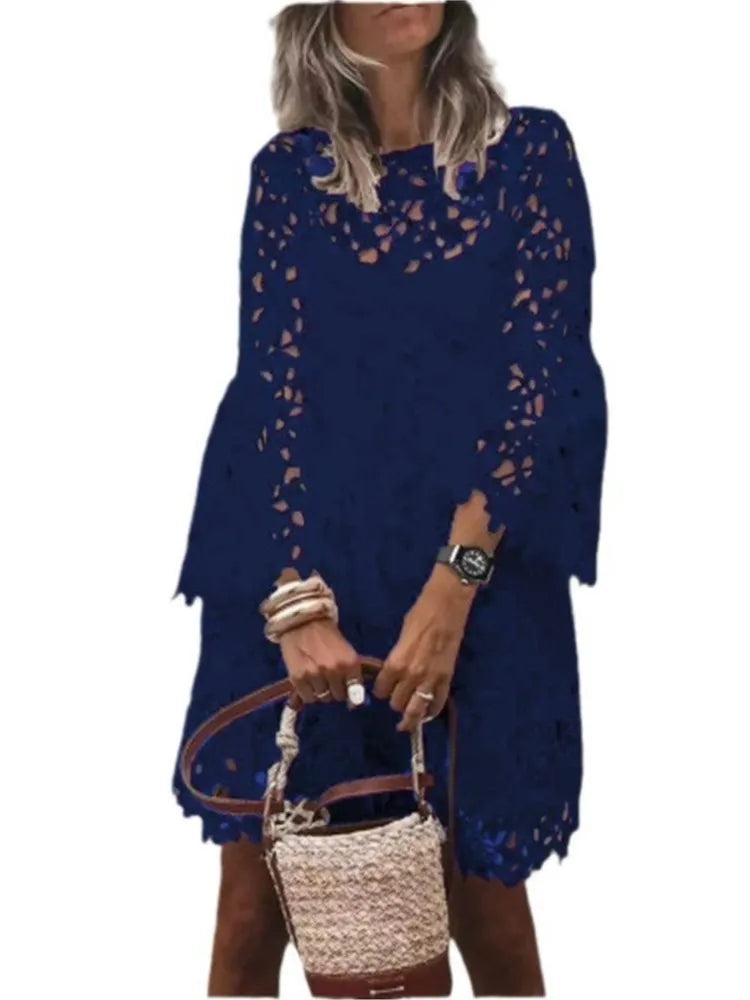 Ethnic Style Lace Dress | Women’s Printed Long Sleeve Casual Skirt - Dhavinci