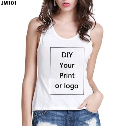 Custom Print Leisure T-Shirt | Sleeveless DIY Photo or Logo Tee - Dhavinci