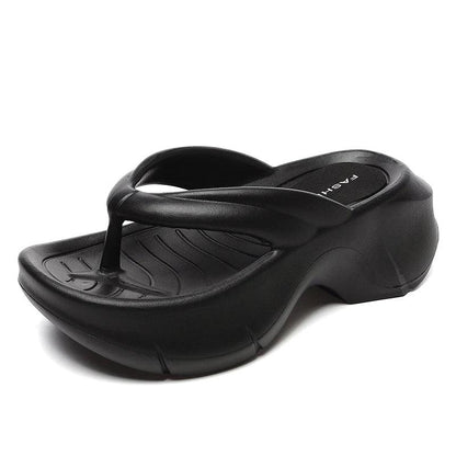 Women’s Wedge Heel Flip Flops - Thick Bottom Platform Slippers - Dhavinci