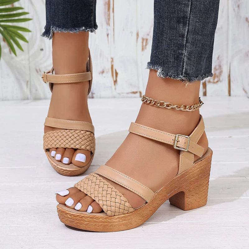 High Heel Platform Sandals for Women | Fashion Ankle Buckle Gladiator Sandals - Dhavinci