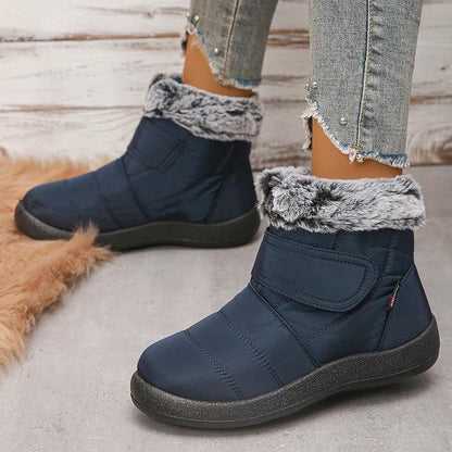 Waterproof Faux Fur Snow Boots - Warm Winter Ankle Boots for Women - Dhavinci