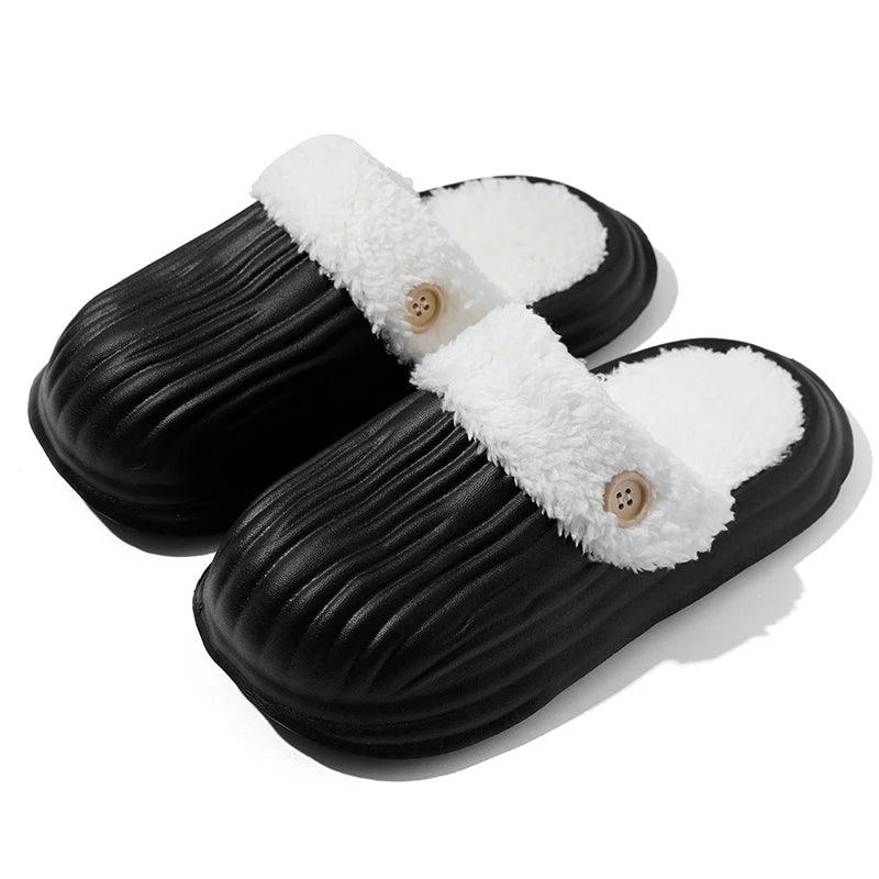 Waterproof Warm Cotton Slippers for Women | Non-Slip Indoor Slides - Dhavinci